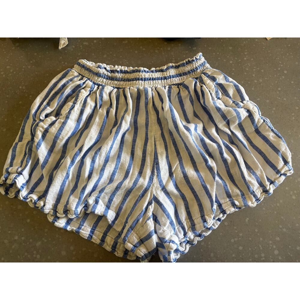 Ava & Viv Blue White Striped Pull-On Shorts Women’s XL Elastic Waist